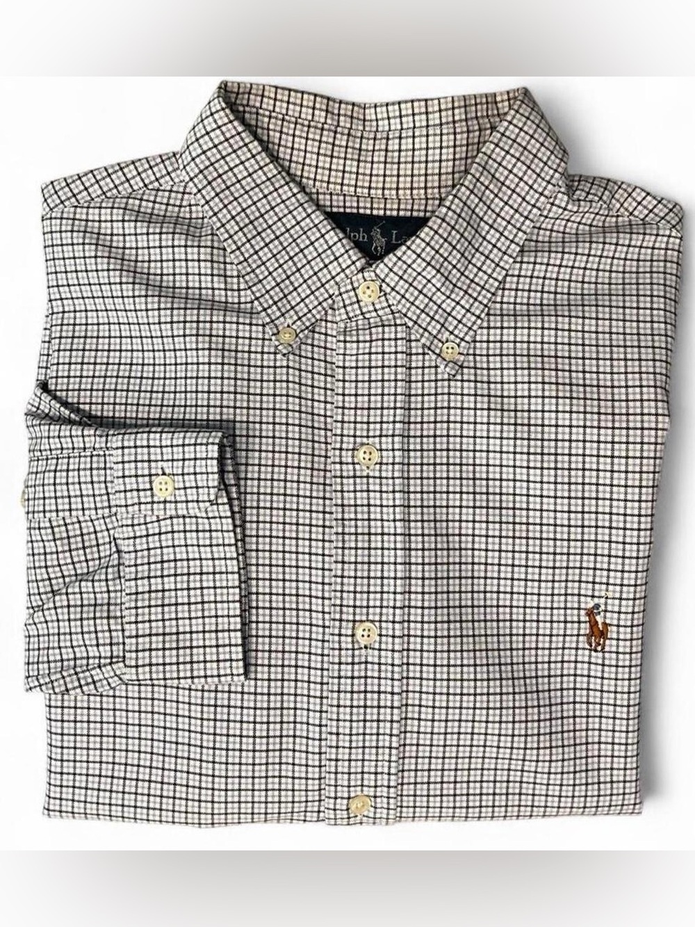 Ralph Lauren Men’s Textured Checked Button-Down Shirt XL